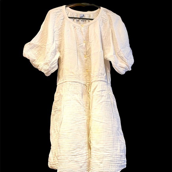 White cotton breezy dress- Size Medium - Picture 4 of 4